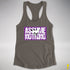 Assume Nothing Lesbian Labrys Pride Flag Racerback Tank - Dark Grey